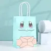 Bolsa de Regalo para el Día del Niño Bolsa de Papel Kraft de Dibujos Animados Bolsa para Llevar Bolsa de Embalaje para Regalo de Fiesta Bolso de Mano