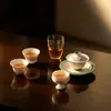 Colección Mojing Jade Arcilla Teñida Amapola Morada, Juego de Té para el Hogar Arita Ware Pintado a Mano, Juego de Té Kung Fu, Tetera, Gaiwan, Taza de Té