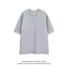 Camiseta de Manga Corta con Cuello Redondo, Color Sólido, Ajuste Holgado, Estilo Retro Americano, Peso Pesado, Sin Planchar, Unisex, para Verano, Negro