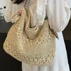 Bolso Grande Tejido de Paja para Mujer 2026 Nuevo Estilo Bolso Tote de un Solo Hombro para Mujer Estilo Francés de Nicho Ins Bolso Cruzado de un Solo Hombro para Mujer