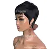 Pelucas Europeas y Americanas para Mujer, Pelucas de Fibra Química, Peluca de Pelo Negro Corto, Malla con Hebilla de Alambre de Alta Temperatura, Stock Listo de Fábrica