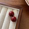 Brincos de pérolas de feijão vermelho vinho branco para mulheres verão retro estilo hong kong brincos elegantes brincos de orelha sem piercing joias de orelha