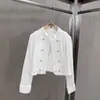 Jaqueta Jeans Retro Palace com Botões e Gola Alta, Estilo Europeu e Americano, Design Único de Manga Longa, para Mulheres, Primavera e Outono de 2026