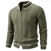 Nuevo abrigo suéter para hombre de invierno 2026 transfronterizo europeo y americano, talla grande, cárdigan grueso, capa base, top de punto