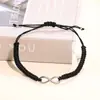 Pulsera de Pareja Cruzada Europea y Americana para San Valentín de 8 Caracteres, Juego de Pulseras Tejidas Ajustables con Símbolo Infinito para Mujeres