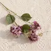 Hortensia de un solo tallo 3 cabezas Hortensia de montaña Flores artificiales Flores falsas Decoración del hogar Textiles para el hogar Decoración de bodas Flores Floristería