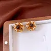 Brincos Redondos de Zircônia Banhados a Ouro Real 18K, Modernos, Simples, Luxo Leve, Brincos de Alta Qualidade, Brincos Estilo Palácio Retrô para Mulheres