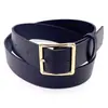 Novo estilo cinto de moda versátil feminino fornecimento de fábrica jeans decorativo preto cinto de estudante fivela quadrada simples