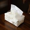 Caja de Papel de Tela Tendencia Nacional Nuevo Estilo Chino Sala de Estar Dormitorio Oficina Escritorio Set de Servilletas Bolsa de Almacenamiento Hecha a Mano