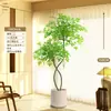 Planta Artificial Verde Nandina Bambu Planta Falsa High-End Luxo Leve Árvore Decorativa para Sala de Estar Ornamentação de Chão Interna Grande em Vaso