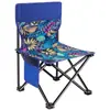 Silla plegable simple personalizada y portátil para camping al aire libre, pesca, bocetos, con bolsillo lateral y respaldo