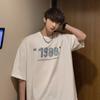 Verão T-shirt dos homens de manga curta solta todos- combinar meia manga ins marca de moda bonito meia manga T-shirt meninos Hong Kong estilo top roupas