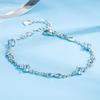 Jingdong Tmall Pulseira de Zircônia Azul Light Luxury Feminina Coração do Oceano Moda Digital 8 Joia de Mão Pulseira Amor Infinito