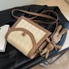 Bolsas Femininas 2025 Nova Tendência Moda Bolsa Transversal Feminina Estilo Ins Bolsa Quadrada Pequena de Ombro Único Feminina Color-Blocking Moda Versátil