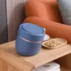 Lixeira de Mesa Tipo Empurrar para Casa Sala de Estar com Tampa Mesa de Escritório Lixeira Pequena Cesto de Papel Mini Criativo