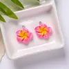 Colgante de flor de resina plumeria accesorio para cadena de teléfono DIY llavero funda de teléfono bolsa juguete adorno pequeño accesorio