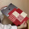 Funda Magnética Desmontable para Tableta Estilo Lazo de Cereza Japonés y Coreano para Apple iPad Pro con Ranura para Lápiz, Patrón Cuadros Air, Mini