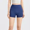 Shorts de Yoga Transpirables de Dos Tonos Rayados Color Durazno para Running, Fitness, Deportes, Sexy, Cintura Alta, Control de Abdomen, Moldeadores, Sin Costuras, Elevación de Glúteos