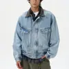 Nueva Chaqueta de Mezclilla Americana High Street para Primavera y Otoño Hombres y Mujeres Alto Sentido Piqué Guapo Cuello Solapa Chaqueta de Trabajo Holgada Tendencia de Pareja