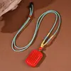 Colgante de Cuerda Exquisita de Cinabrio Mineral Original Cinco Sutras Collar de Año de Nacimiento de Cinabrio Imperial para Hombres y Mujeres Regalo Venta al por Mayor
