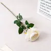 Flor artificial de rosa Juliet Austin de un solo tallo al tacto suave, flor de seda, flor falsa, planta verde para decoración de boda, mesa y arreglo de entrada