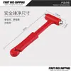 Martillo de Seguridad Multifuncional para Coche Dos en Uno Martillo Sólido con Forma de Cono de Escape con Cortador Martillo Rompeventanas de Emergencia para Seguridad contra Incendios