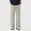 Pantalones casuales elásticos en cuatro direcciones de tacto frío, estilo de verano delgado, nuevo modelo 2026, pantalones retro japoneses holgados de pierna recta para hombre