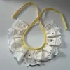 Baberos para mascotas transfronterizos, baberos para gatos, accesorios para perros con lazo de encaje amarillo, fabricante de bufandas al por mayor