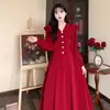 Lujo Ligero Gama Alta Atmosférico Salón Puerta Trasera Traje para Brindar Nicho Manga Larga Para Usar Habitualmente Boda Compromiso Vestido Largo