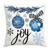 Nova Capa de Almofada de Natal Série Azul com Boneco de Neve Fofo e Estampa Super Macia para Decoração de Sofá de Casa e Feriados