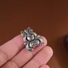 Ciervo Dorado Rey 990 Plata Pura Accesorios Estilo Étnico Vintage Calavera Cuerda Hecha a Mano DIY Colgante Accesorios