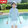 Traje de Baño para Niñas Talla Mediana y Grande Traje de Baño Dividido para Niñas 2025 Nuevo Traje Profesional de Protección Solar de Manga Larga Traje de Baño