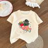 Tops de Verão Fofos Estilo Desenho Animado para Meninas Coreanas 2025 Novos Estampados Versáteis Soltos Camisetas Básicas