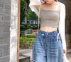 Diseño de verano cárdigan de punto de manga larga estilo coreano versátil casual delgado para aire acondicionado top de tirantes prenda exterior
