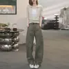 Nuevo conjunto elegante de dos piezas para mujer de principios de otoño: conjunto de punto de manga larga y pantalones de pierna ancha con bloques de color, de dos piezas falsas