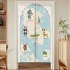 Cortina de Puerta de Dibujos Animados Cortina Divisoria para Dormitorio, Cortina de Puerta para Uso Doméstico, Media Cortina de Cocina sin Taladro, Cortina Bloqueadora para Baño