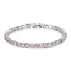Suprimento de Transmissão Ao Vivo Mais Vendido da Amazon Pulseira de Zircônia Intercolor Fashion 4mm Pulseira Tennis de Luxo Leve Atacado