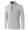 Fleece leve dupla face com meio zíper, sem costura, masculino, manga longa, para esportes ao ar livre, elástico, quente, nylon-spandex, confortável, fleece, manga longa