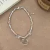 Cadena de eslabones con cuentas de moda versátil, colgante de gato transparente, collar, pulsera, personalizado, exquisito, estilo frío, joyería de alta gama para mujer