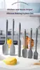 Juego de espátulas de silicona para cocina y repostería casera, juego de 6 piezas para pastel, mantequilla, aceite de barbacoa y ensalada