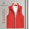 Colete de Trabalho à Prova d'Água de Alta Qualidade para Uso Externo Colete para Evento de Outono Voluntário Publicitário Colete Vermelho Customização de Roupa de Trabalho