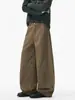 Muxi Ropa Estilo Retro Americano High Street Versátiles Pantalones de Trabajo Patchwork Algodón Puro Pantalones Casuales de Pierna Ancha Curvos para Hombre