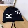 Gorro de lana para mujer, para otoño e invierno, apilado, para parejas, de punto, para primavera y otoño, con forma de luna y cabeza grande, cálido