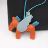 Chaveiro Pingente Menina Pégaso com Franja Família H Couro de Cordeiro Imitação Couro Vintage Acessórios para Mochila de Pônei Enfeites Pendentes