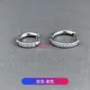 Pendientes de Aleación de Titanio F136 con Forma de D, Perforación Media, Clavo Recto, Tachuelas con Circonita 5A, Aros para Orejas, Joyería para Piercings Corporales de Titanio G23