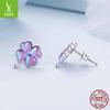 Aretes de botón Ziyun originales populares de Trébol de la Suerte para mujer exquisitos de nicho con sentido de chica aretes de plata esterlina s925