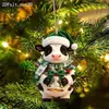 Colgante de Vaca de Navidad Acrílico Plano 2D Cruzado Adorno de Reno Pequeño para Árbol de Navidad Decoraciones Festivas Fuente Mayorista