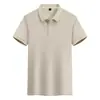 Nueva camiseta tipo polo de verano, camiseta de manga corta para hombre, casual, simple, con cuello, color liso, moderna