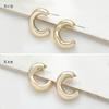 Moda Europeia e Americana Clássico Elegante Brincos de Argola Grande Resina ABS Brincos em Forma de C Versátil Estilo para o Dia a Dia para Mulheres