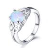 Plataforma Amazon anillo de platino y diamante popular anillo de ópalo de color mágico fabricantes suministro